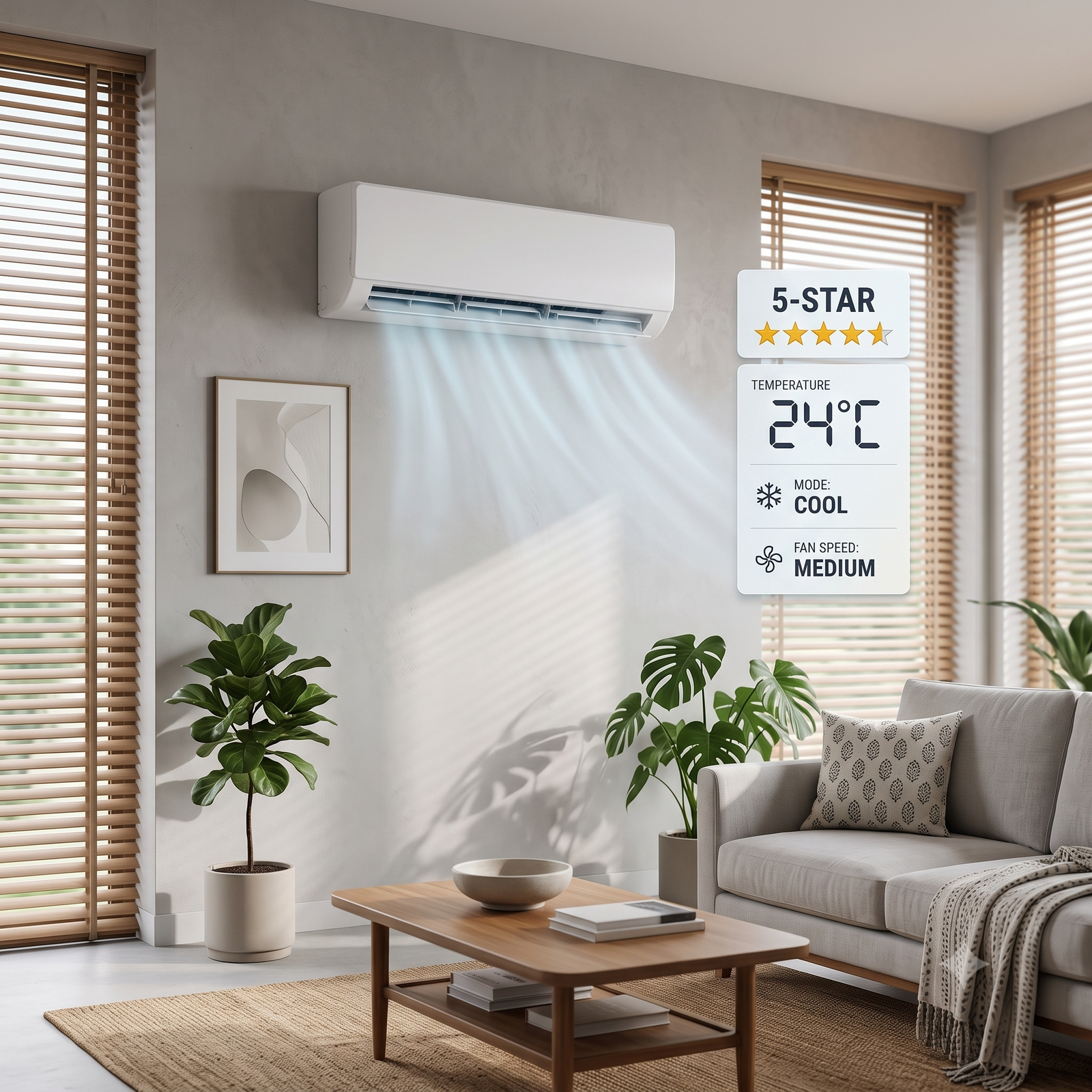 Air conditioner in a modern room