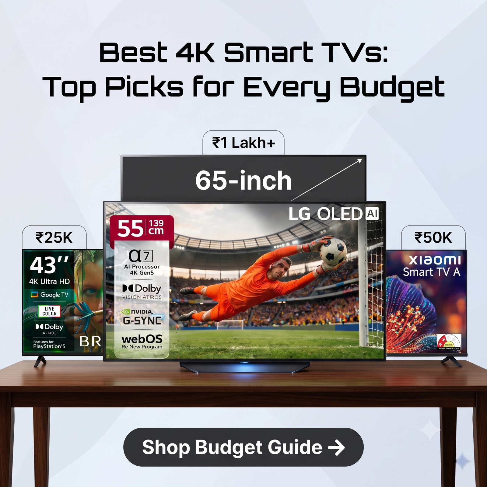 Modern smart television in a living room